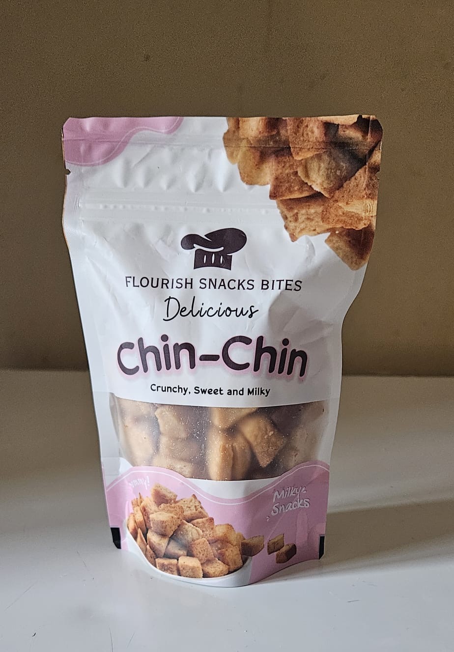 A single Chin-Chin pouch ready for delivery